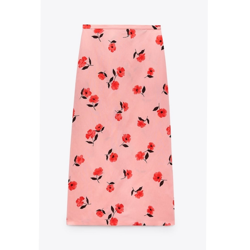 Zara 2 pcs Printed linen blend skirt + top - Picture 5 of 15